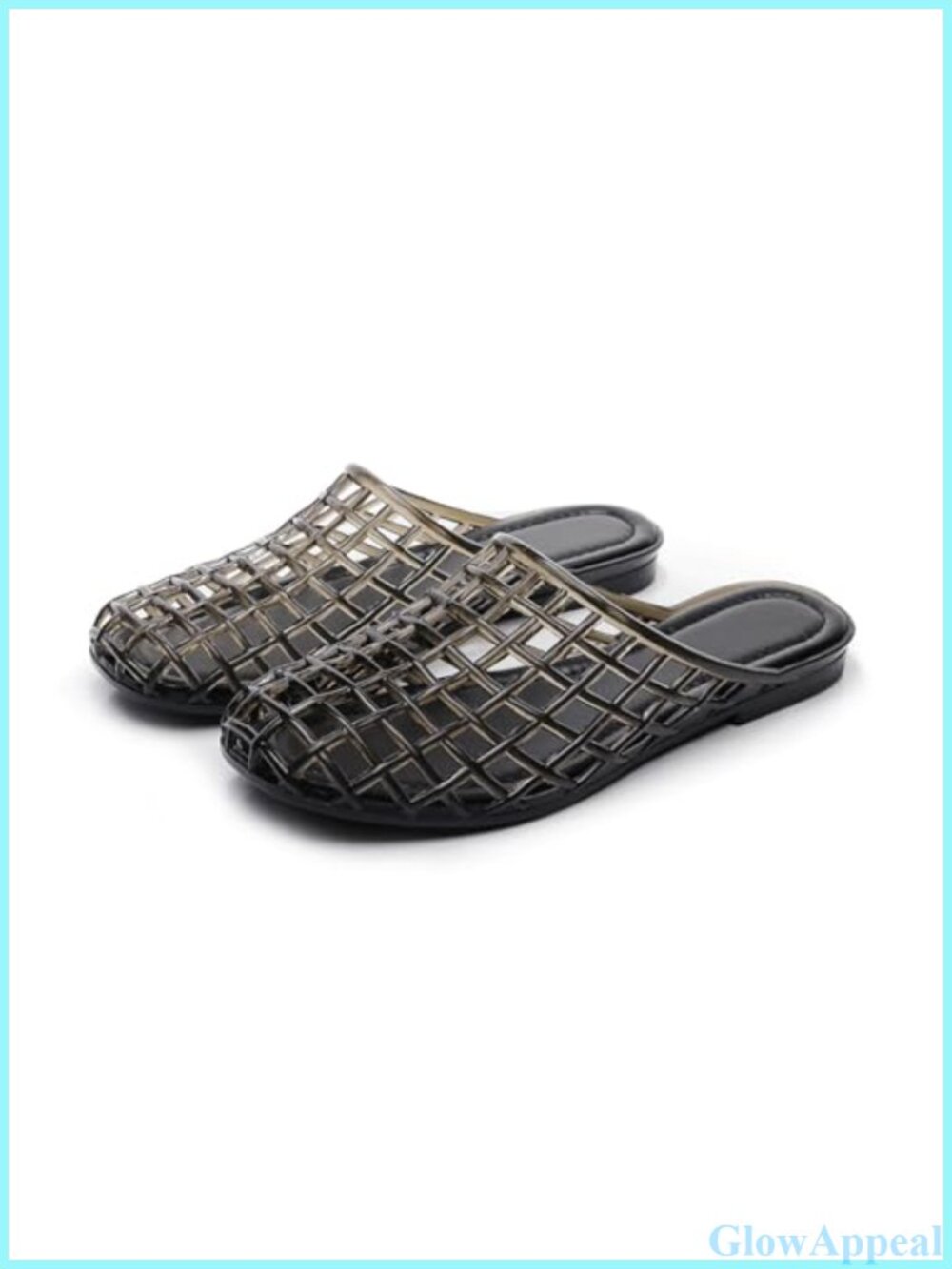 Women's Jelly Flat Slides Round Toe Slip On Sandals